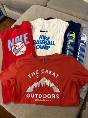 Mix It Red Mountain Outdoors Graphic Tee with White Silver Print